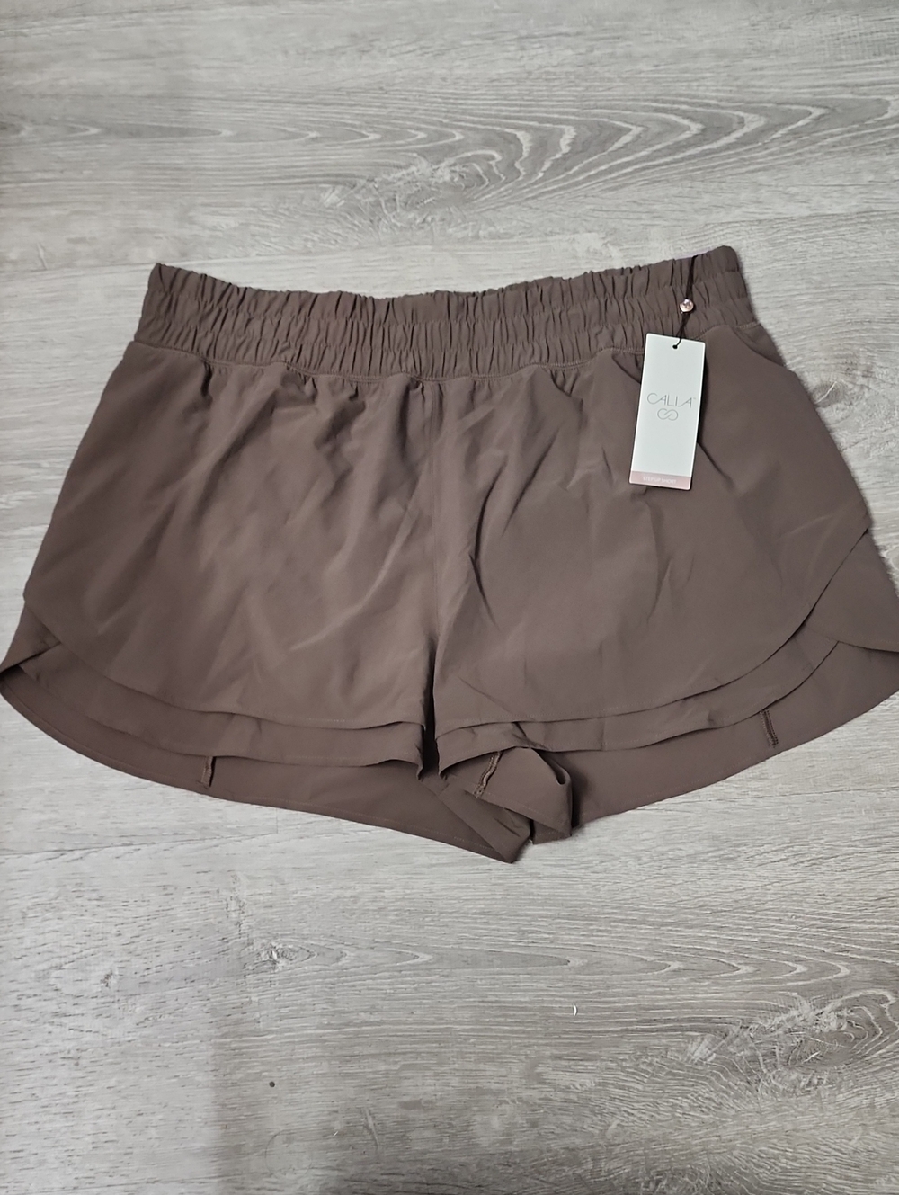 CALIA by Carrie Underwood Brown High-Rise Step Up Athletic Shorts Size XL New